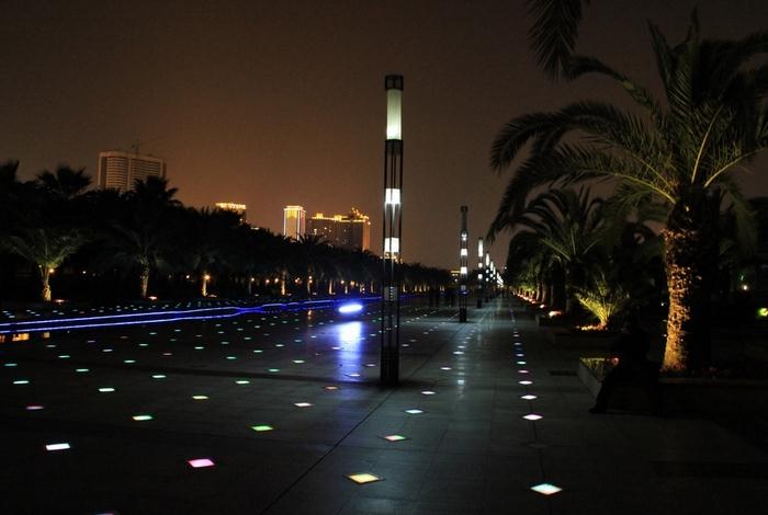城市公園庭院好色先生网站入口夜景效果照片