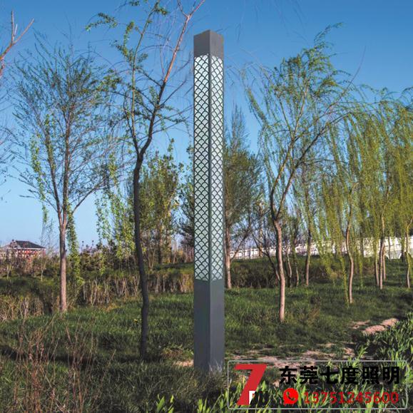 公園現代簡約LED好色先生网站入口柱安裝效果圖片
